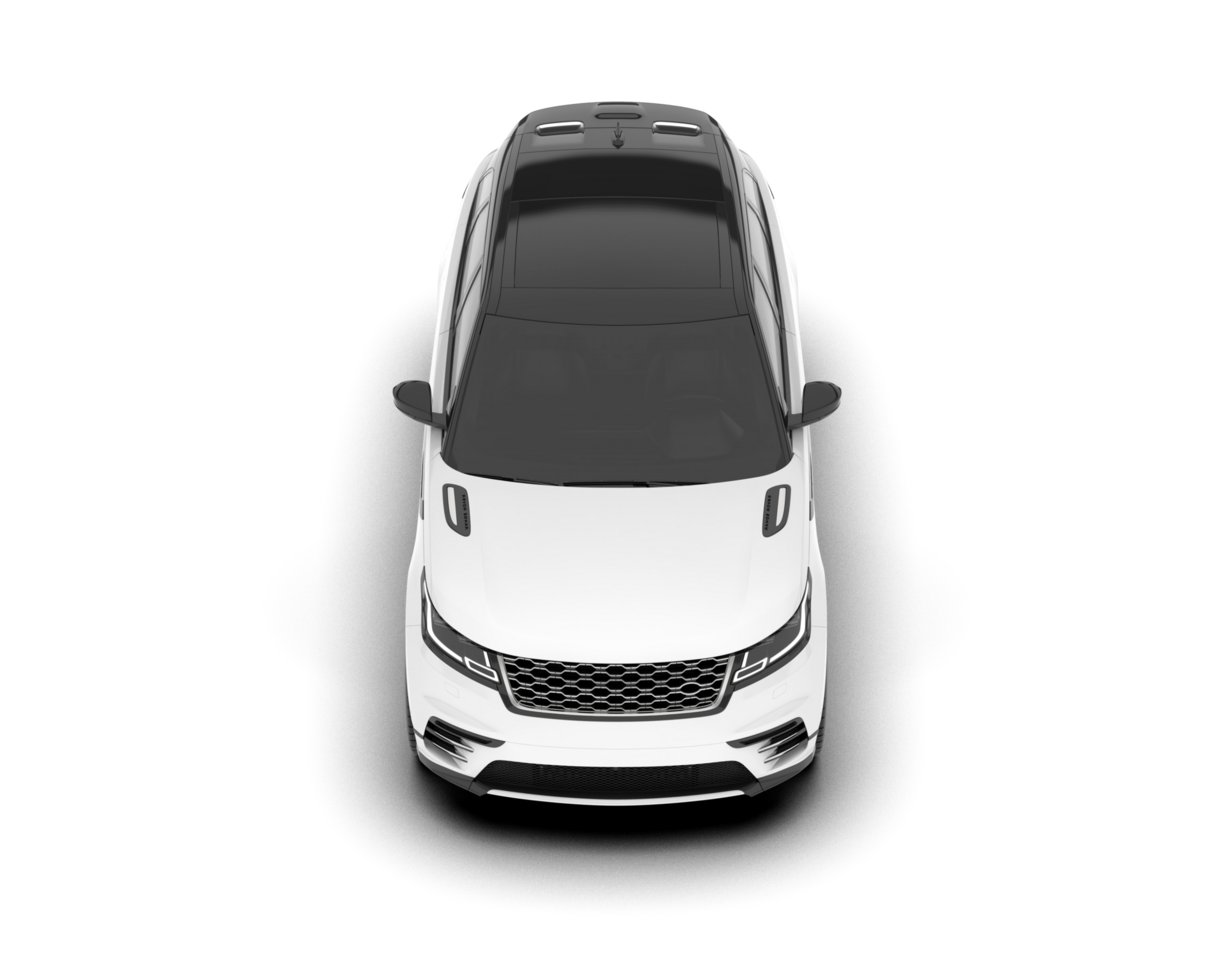 White SUV on transparent background. 3d rendering - illustration png