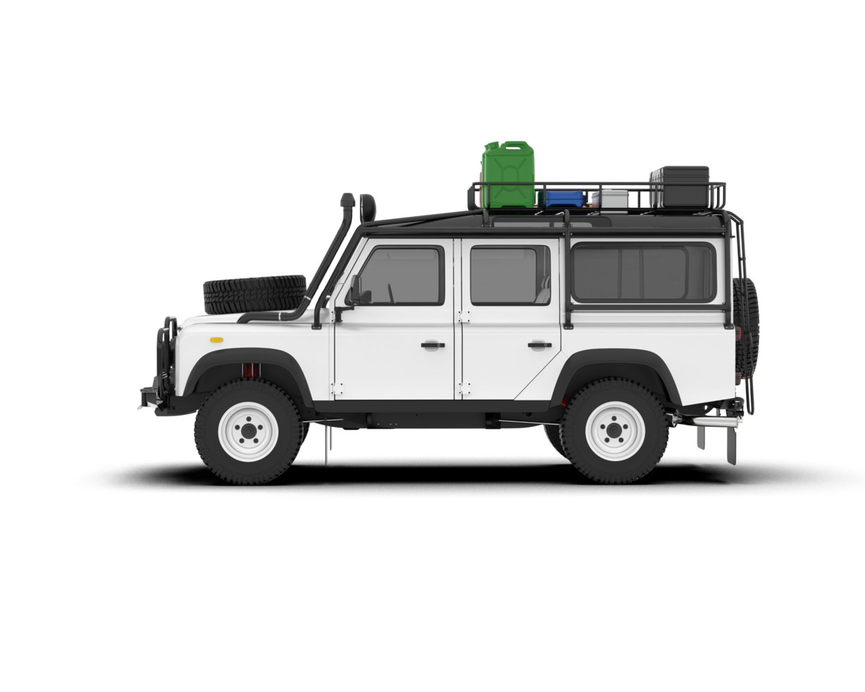 White SUV on transparent background. 3d rendering - illustration png