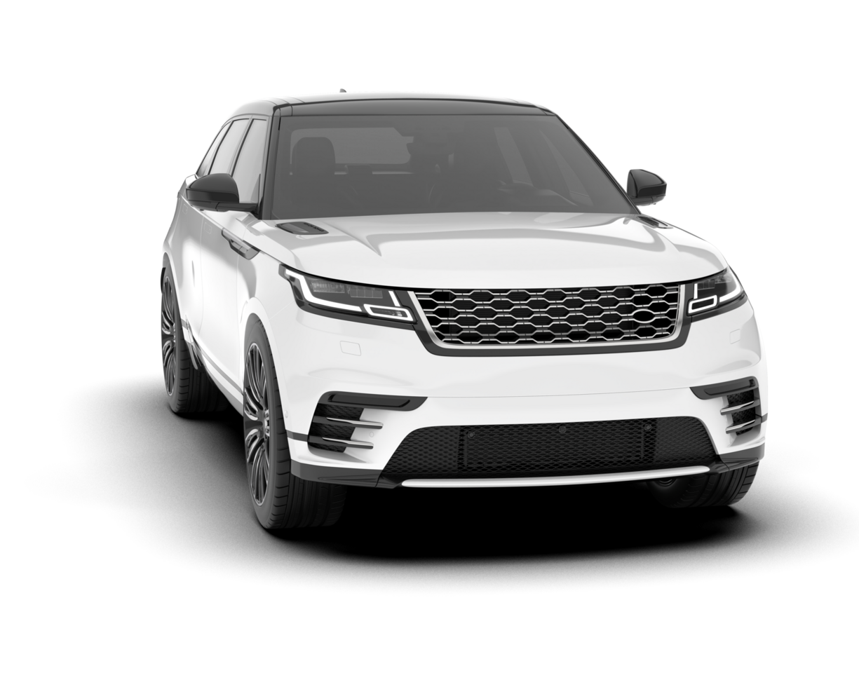 White SUV on transparent background. 3d rendering - illustration png