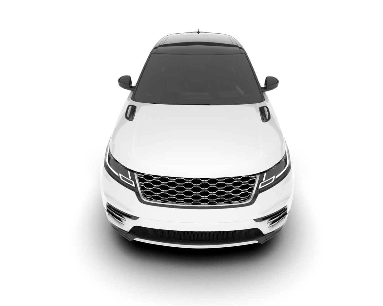 White SUV on transparent background. 3d rendering - illustration png