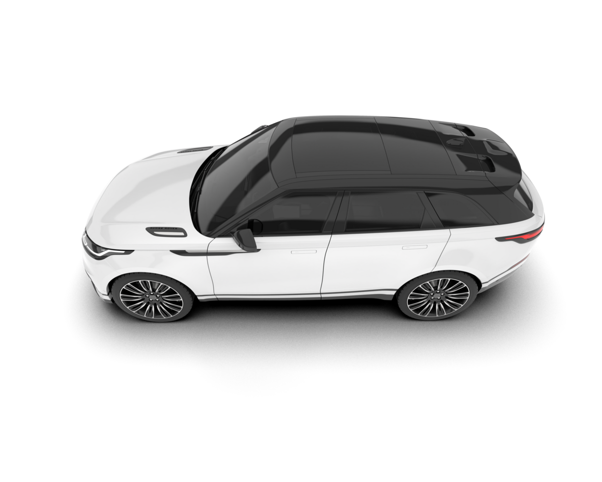 White SUV on transparent background. 3d rendering - illustration png
