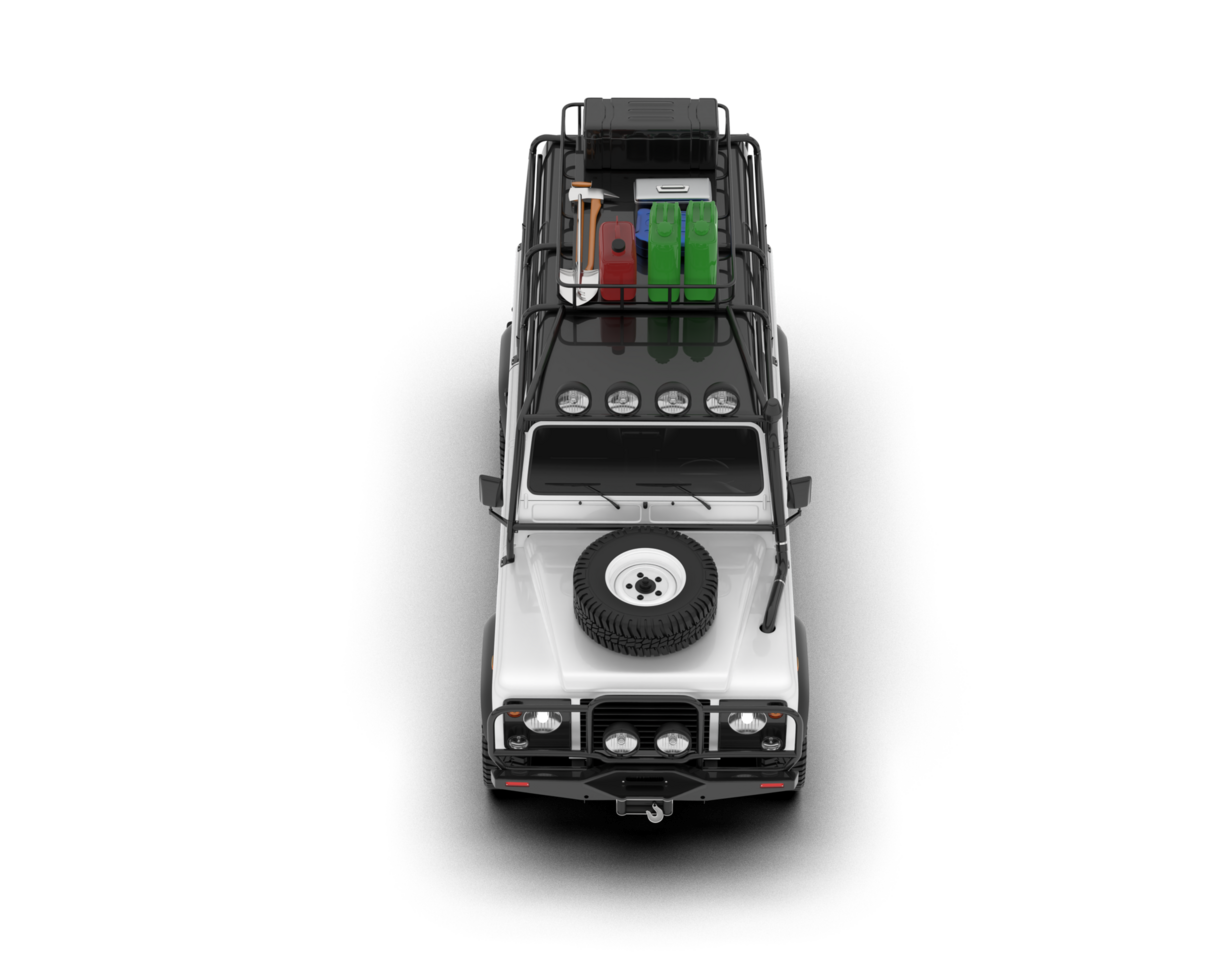 White SUV on transparent background. 3d rendering - illustration png