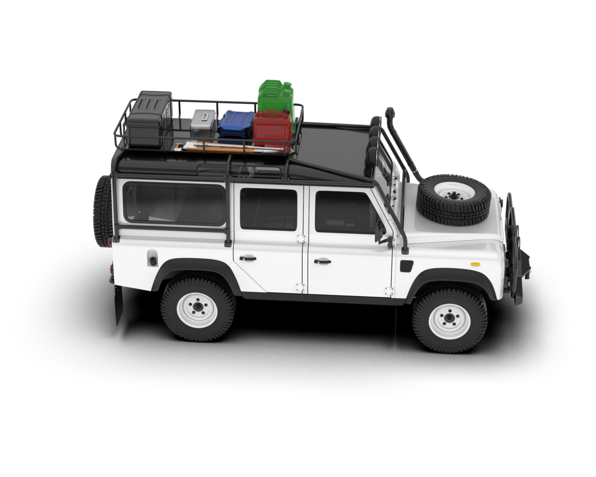 White SUV on transparent background. 3d rendering - illustration png