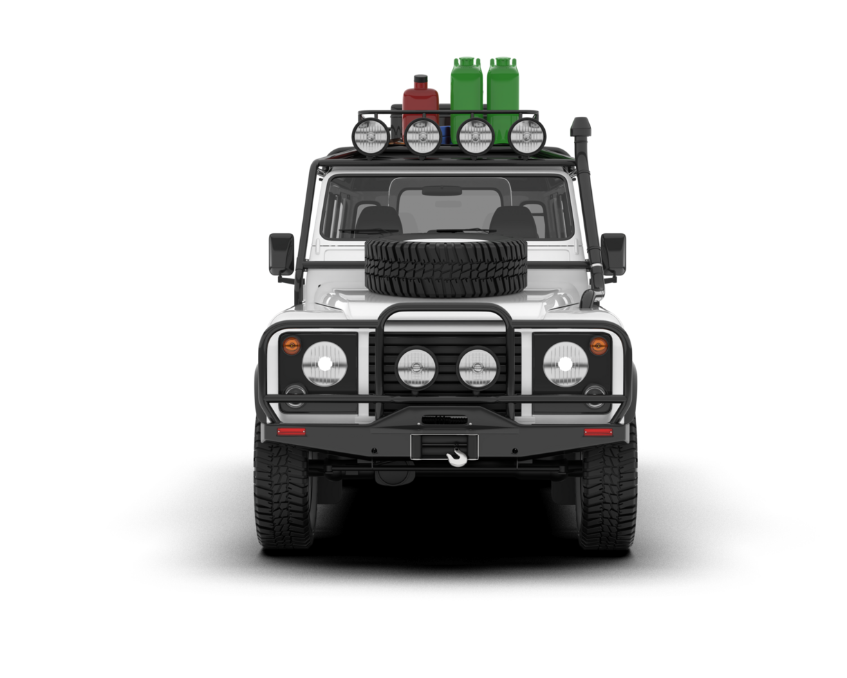 White SUV on transparent background. 3d rendering - illustration png