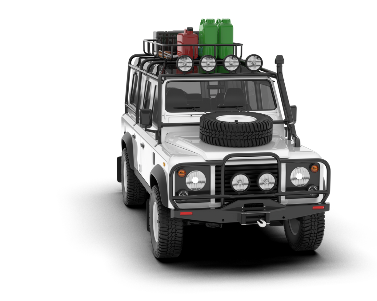 White SUV on transparent background. 3d rendering - illustration png