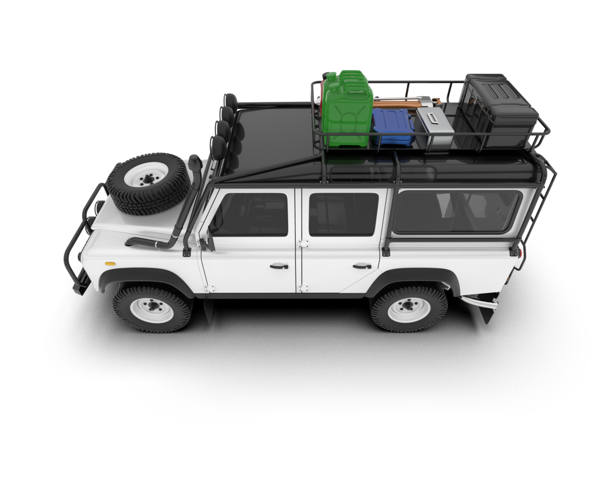 White SUV on transparent background. 3d rendering - illustration png