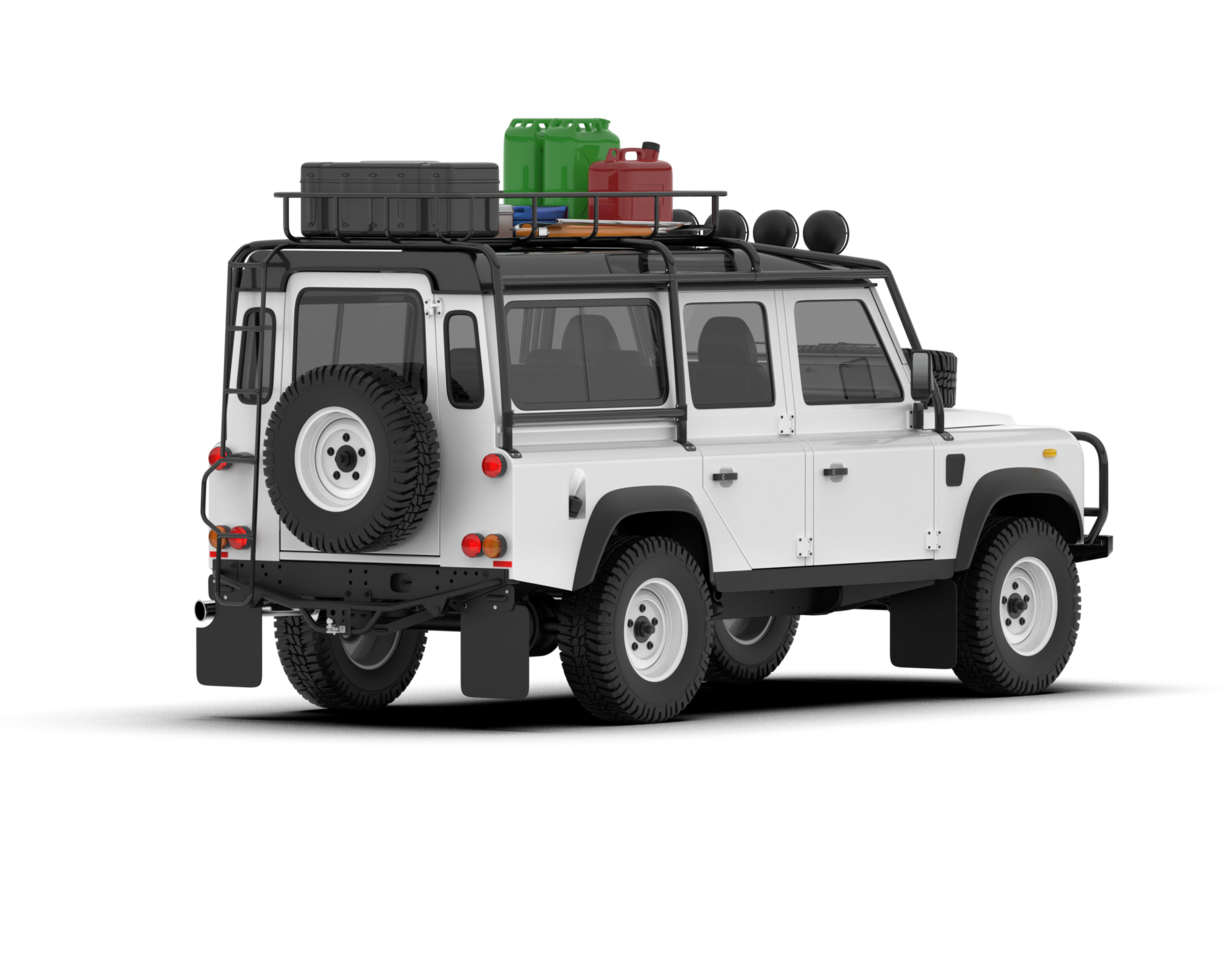White SUV on transparent background. 3d rendering - illustration png