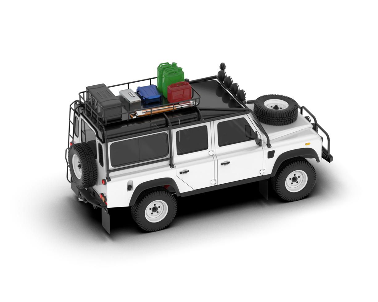 White SUV on transparent background. 3d rendering - illustration png