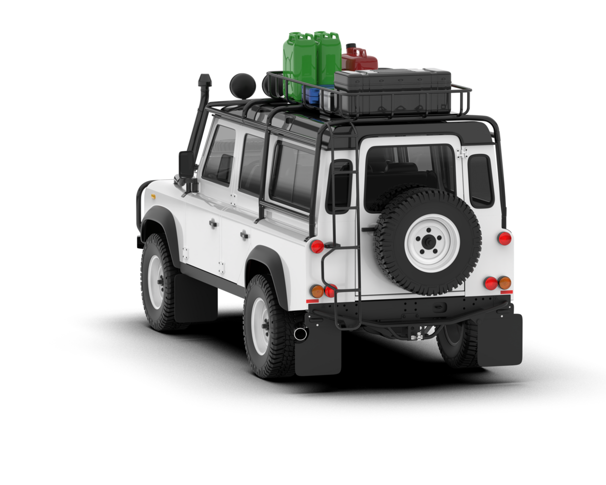 White SUV on transparent background. 3d rendering - illustration png