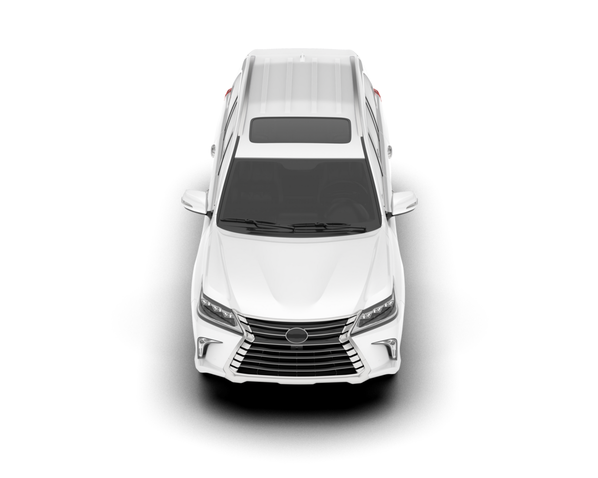 White SUV on transparent background. 3d rendering - illustration png