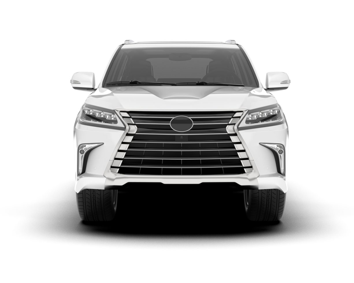 White SUV on transparent background. 3d rendering - illustration png