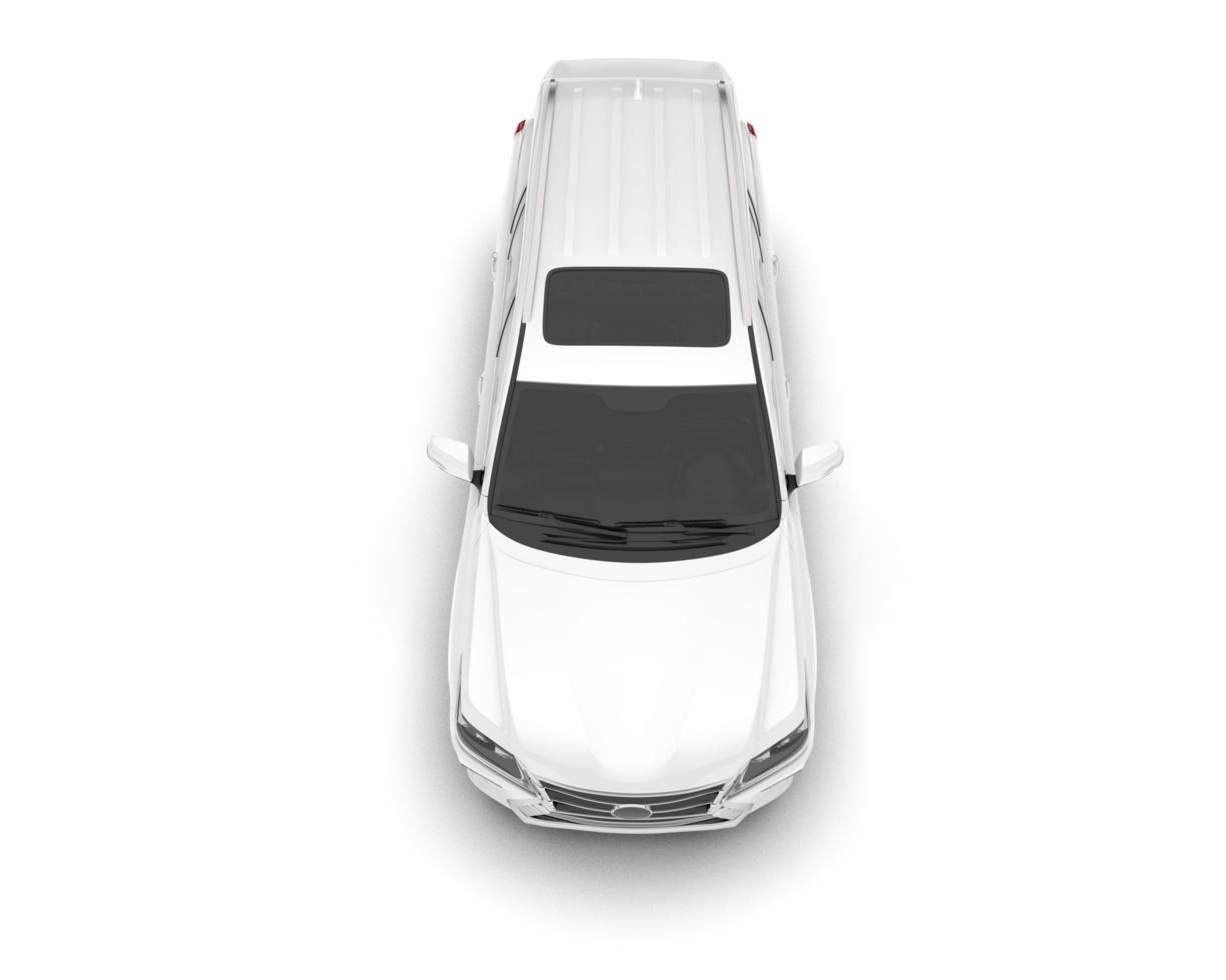 White SUV on transparent background. 3d rendering - illustration png