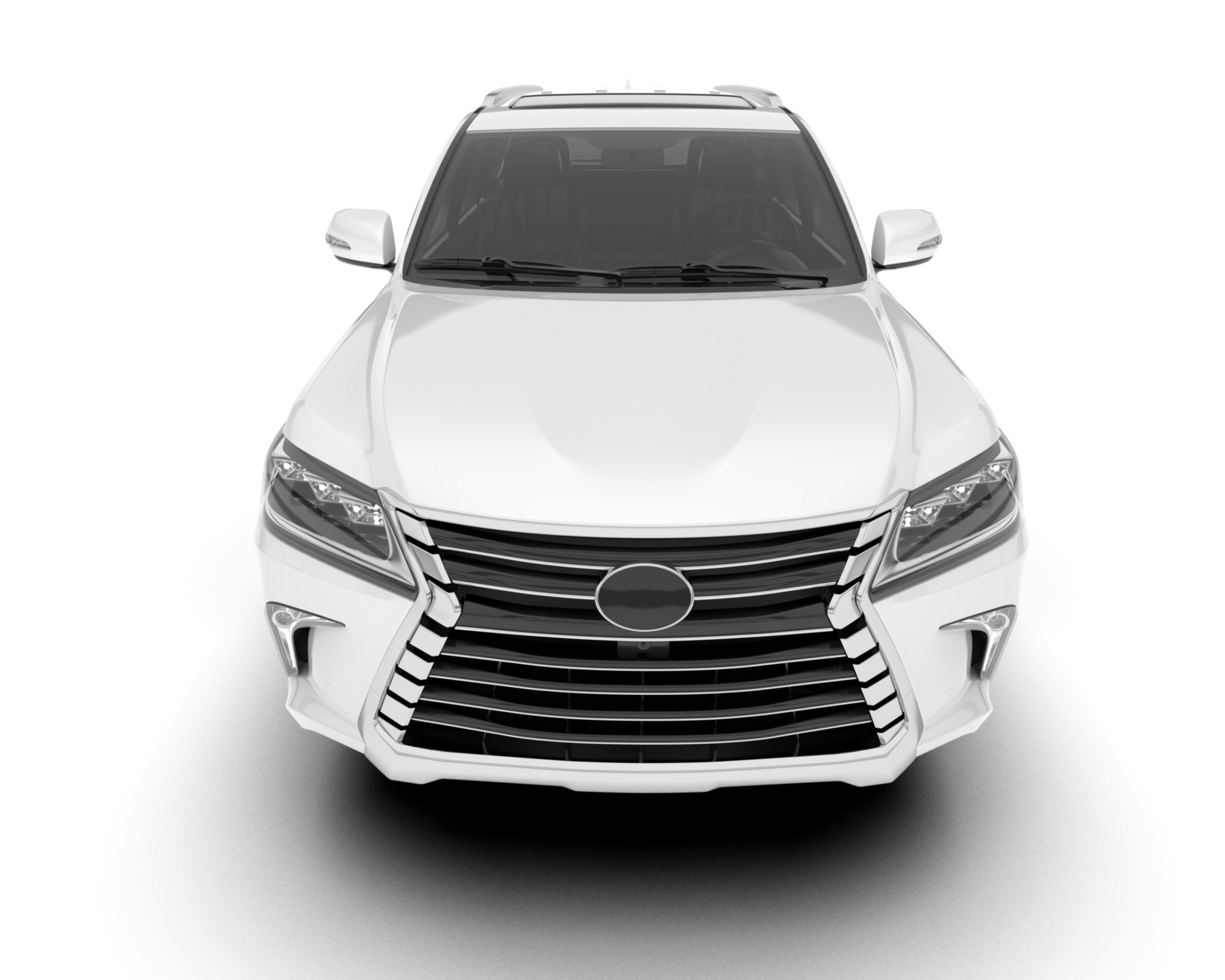 White SUV on transparent background. 3d rendering - illustration png