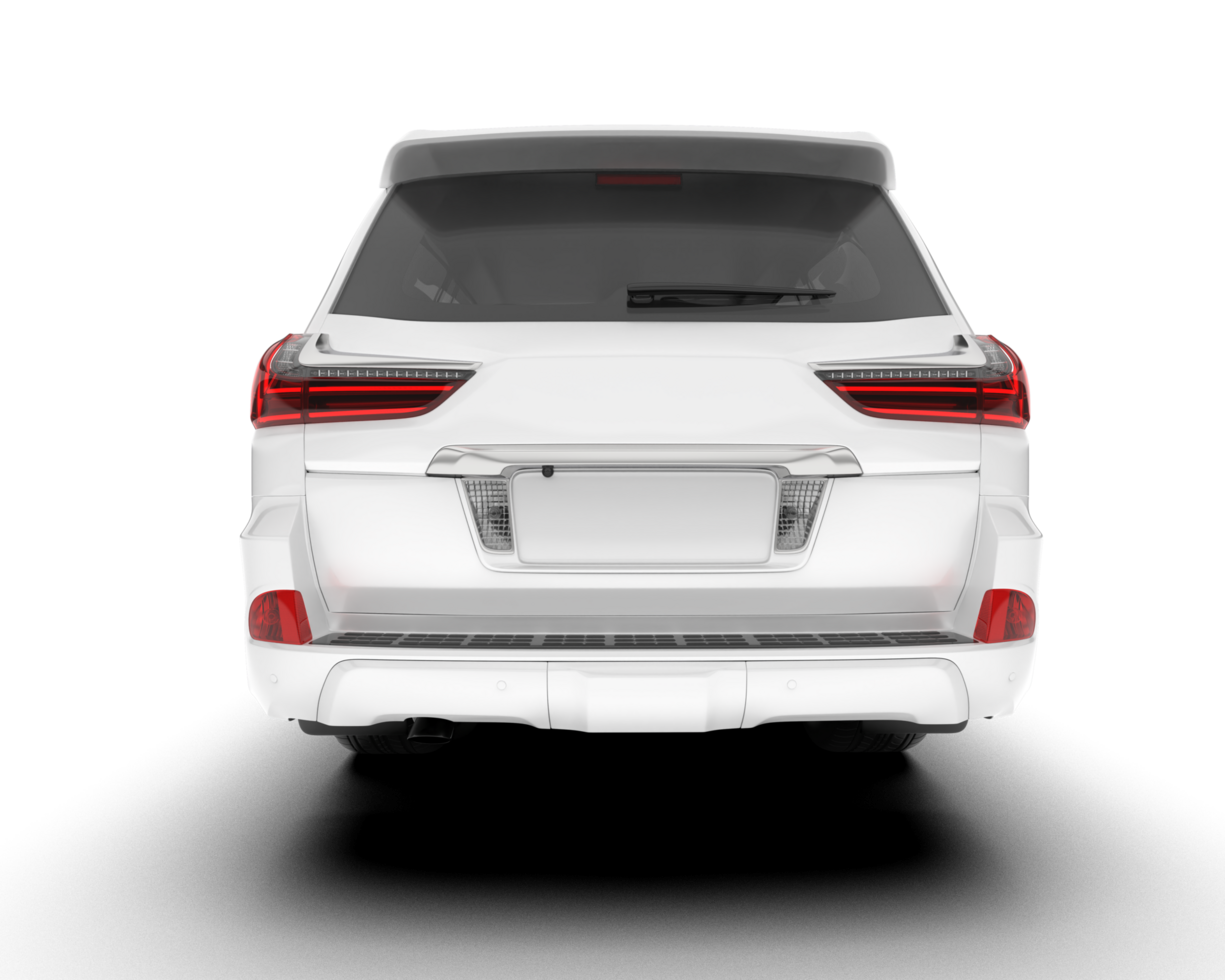 White SUV on transparent background. 3d rendering - illustration png
