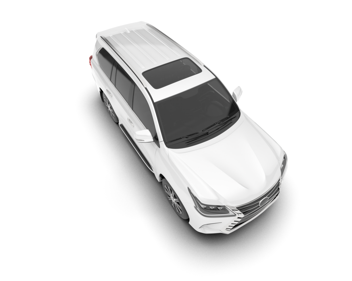 White SUV on transparent background. 3d rendering - illustration png