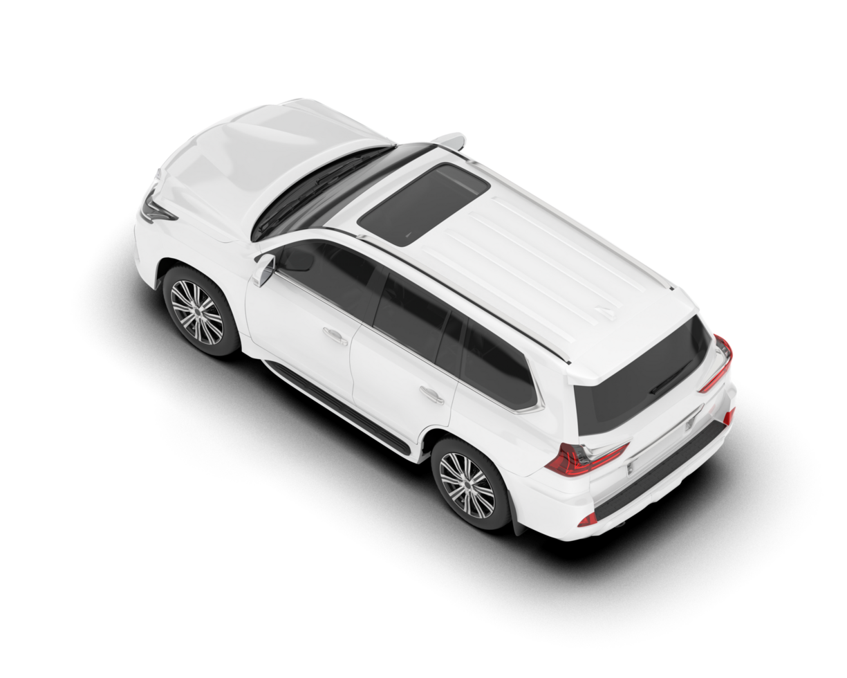 White SUV on transparent background. 3d rendering - illustration png