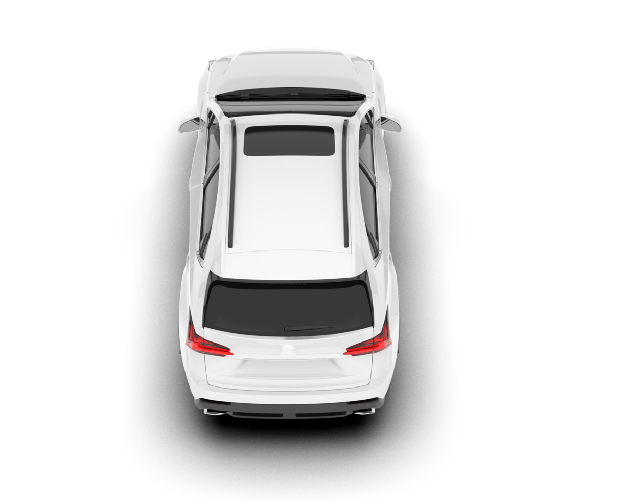 White SUV on transparent background. 3d rendering - illustration png