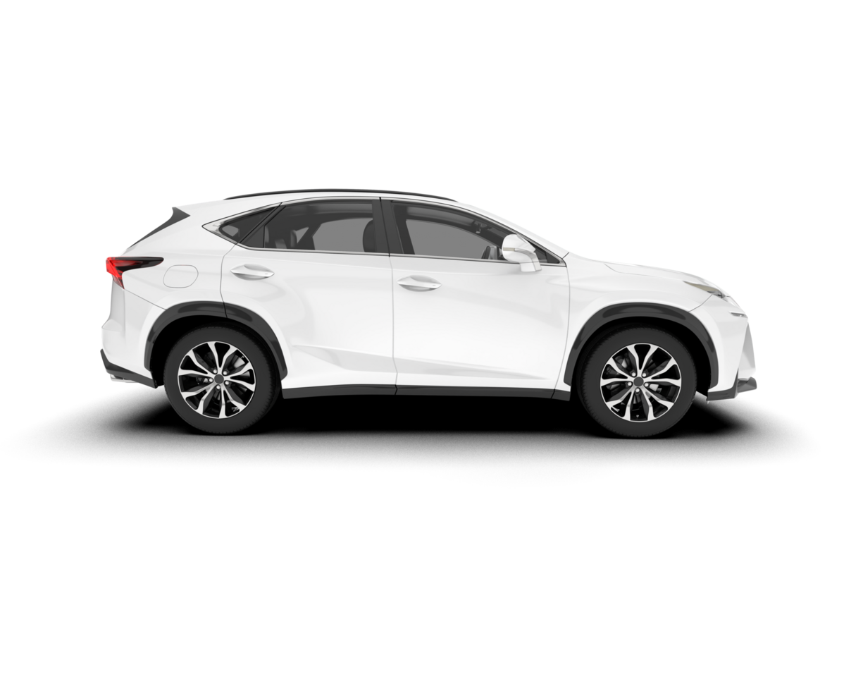 White SUV on transparent background. 3d rendering - illustration png