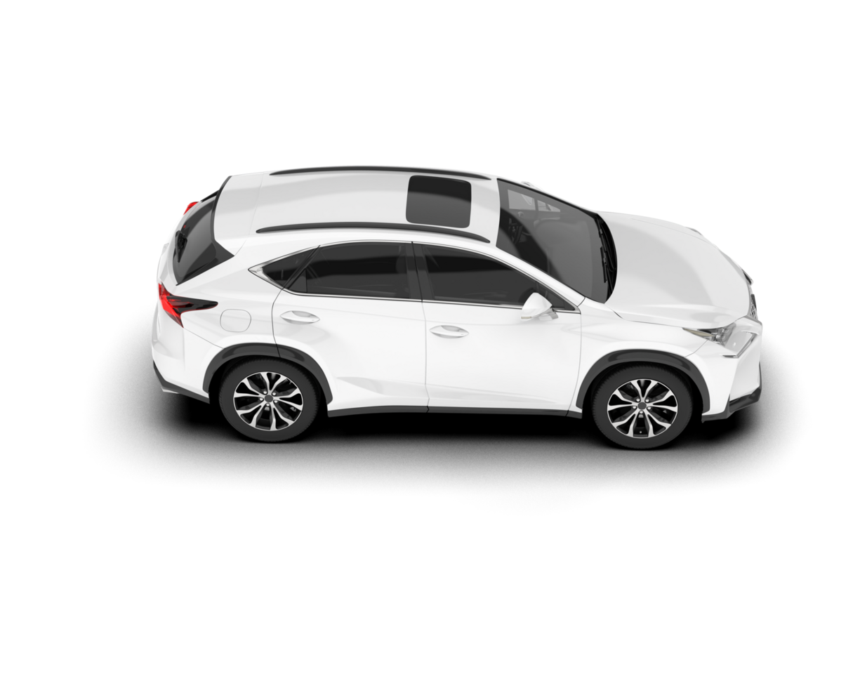 White SUV on transparent background. 3d rendering - illustration png