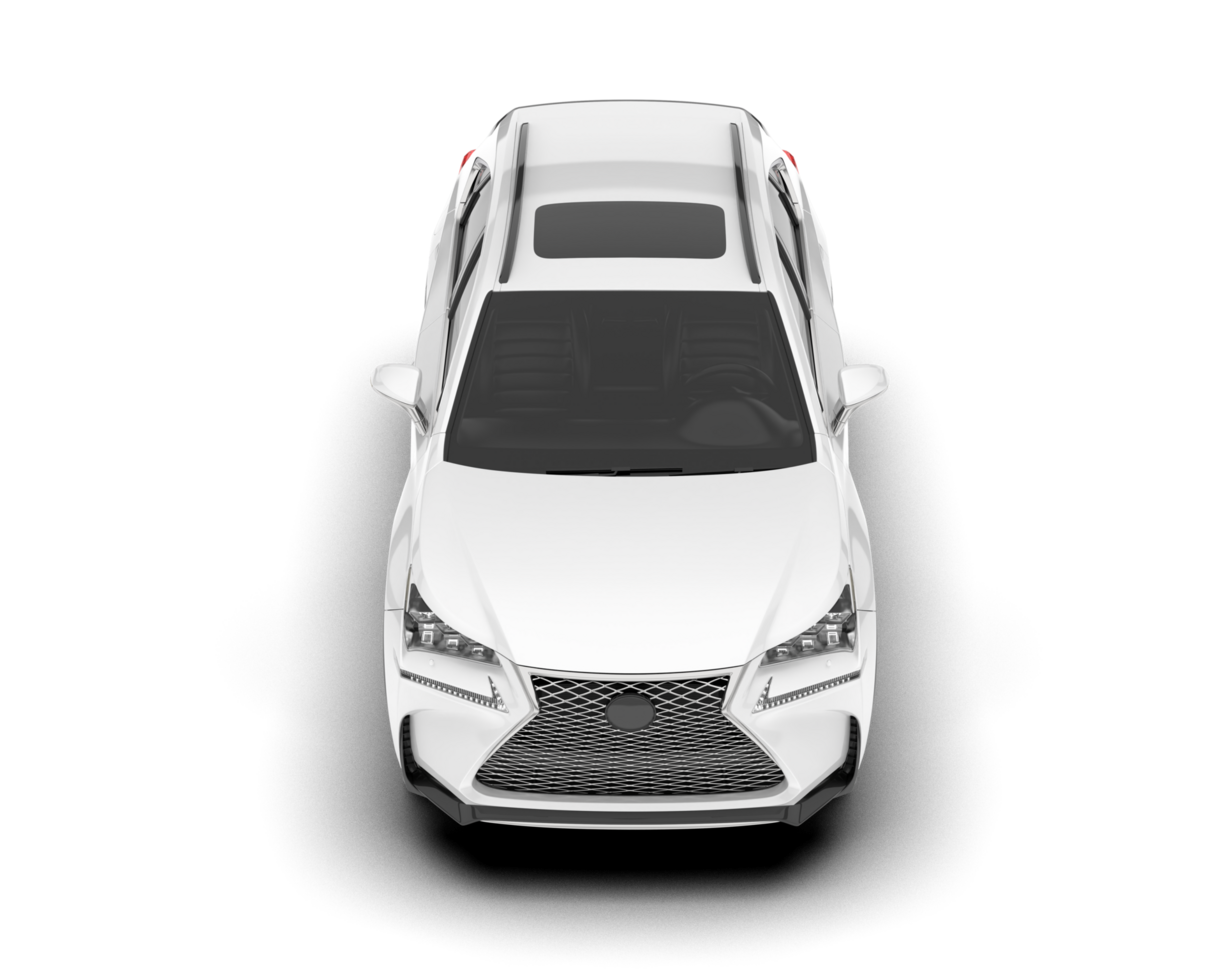 White SUV on transparent background. 3d rendering - illustration png