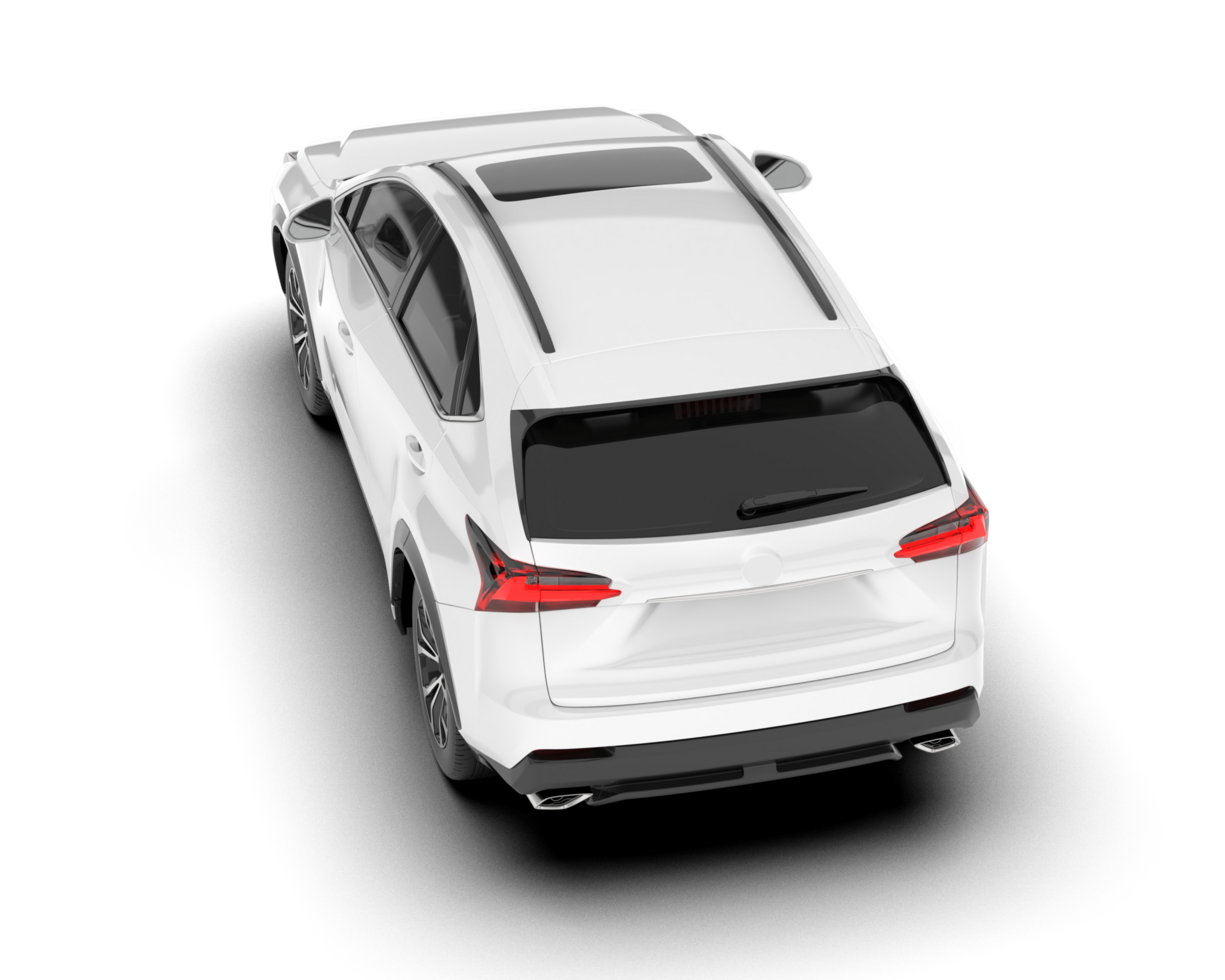 White SUV on transparent background. 3d rendering - illustration png