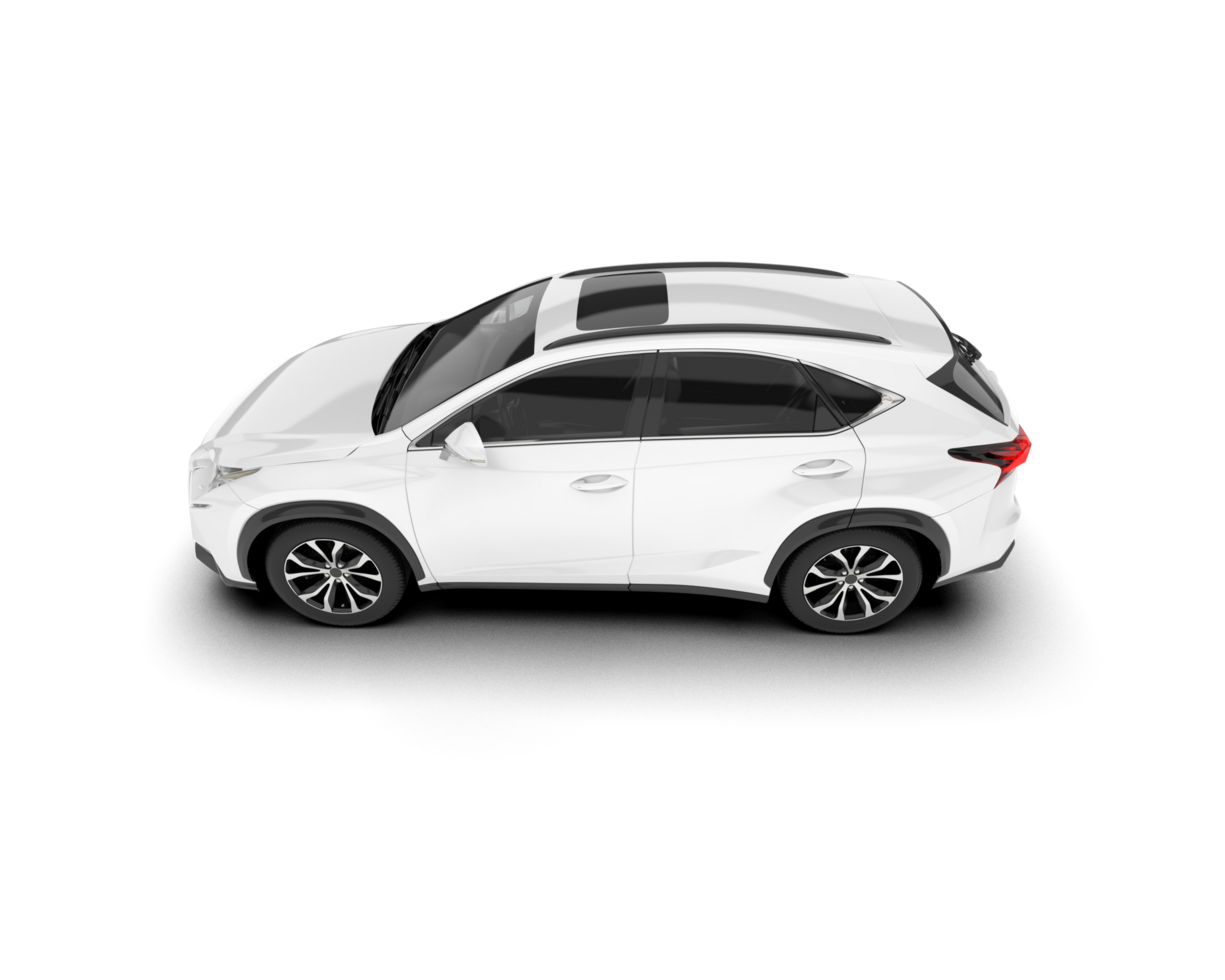White SUV on transparent background. 3d rendering - illustration png