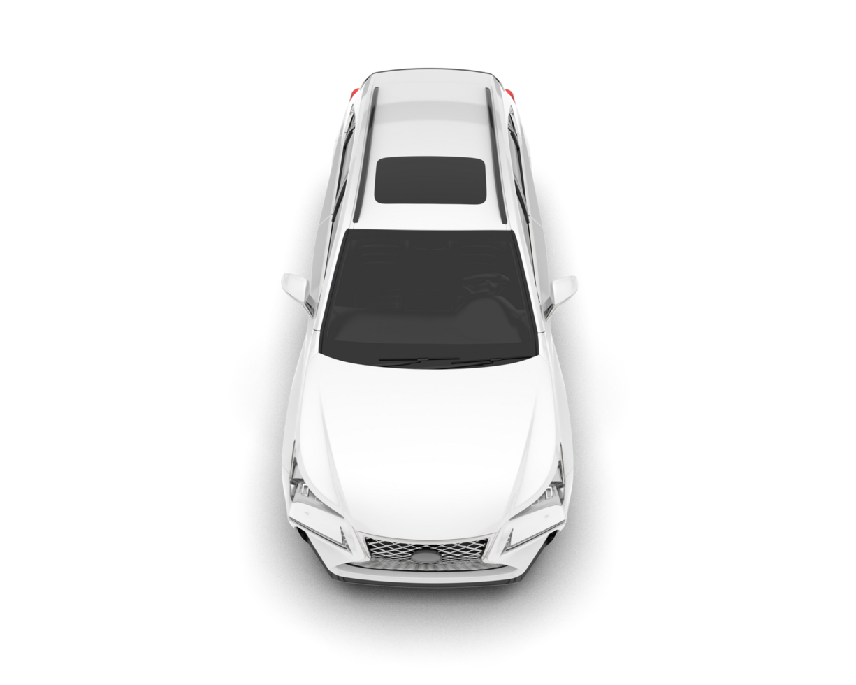White SUV on transparent background. 3d rendering - illustration png
