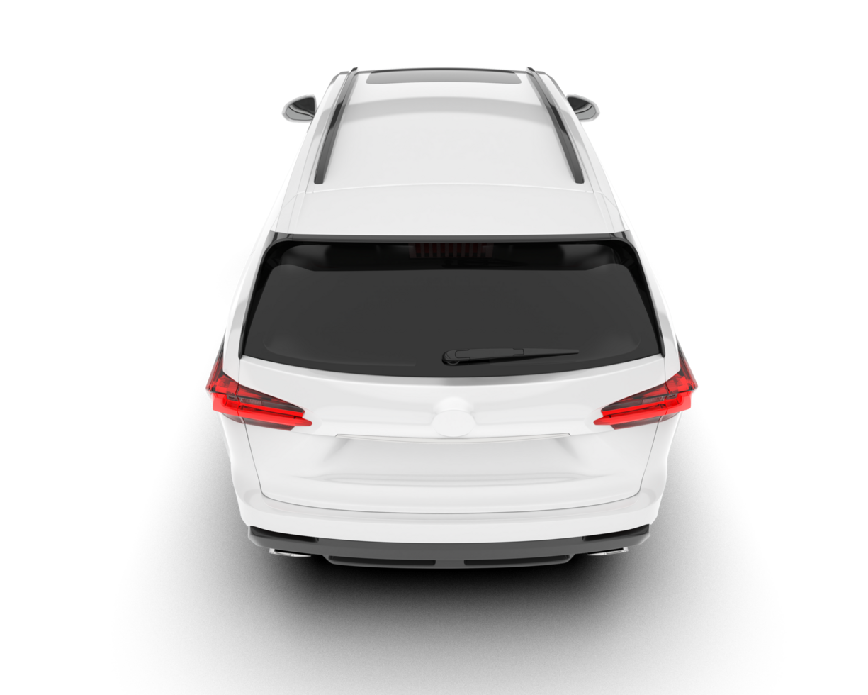 White SUV on transparent background. 3d rendering - illustration png