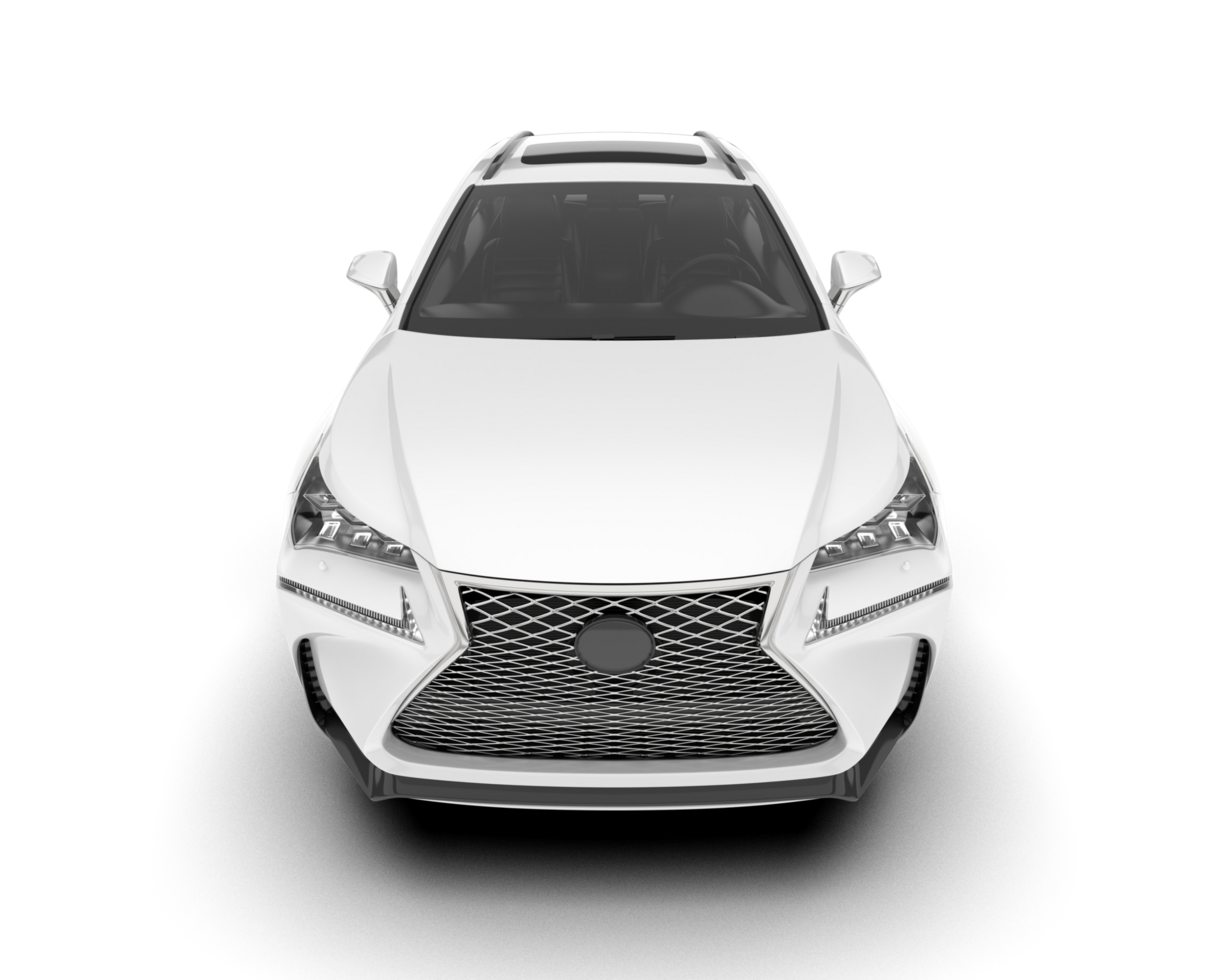 White SUV on transparent background. 3d rendering - illustration png