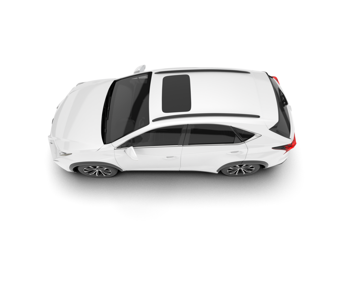 White SUV on transparent background. 3d rendering - illustration png