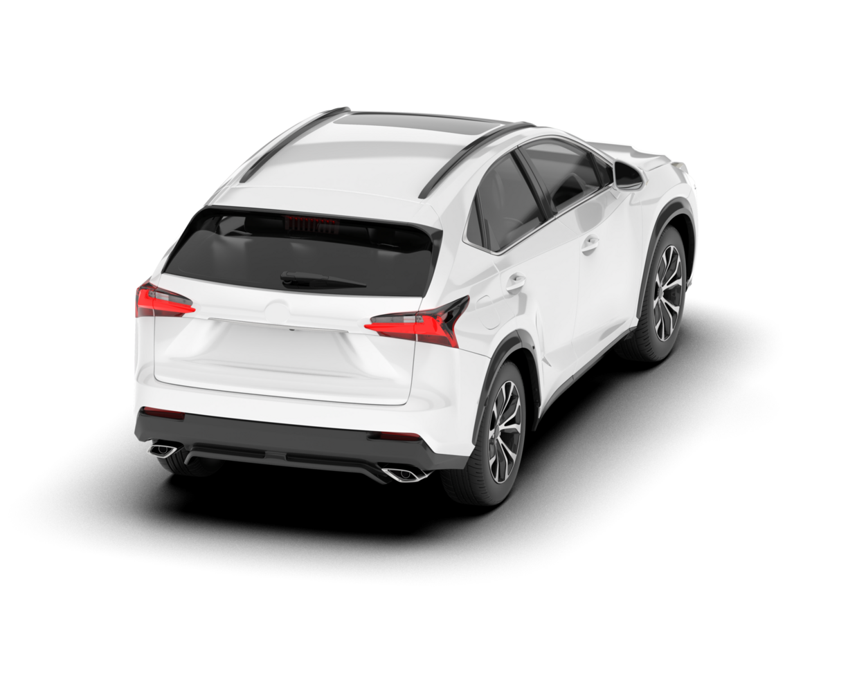 White SUV on transparent background. 3d rendering - illustration png