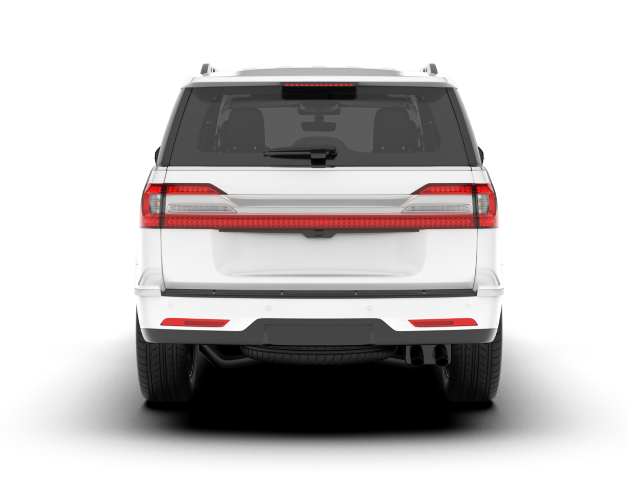 White SUV on transparent background. 3d rendering - illustration png