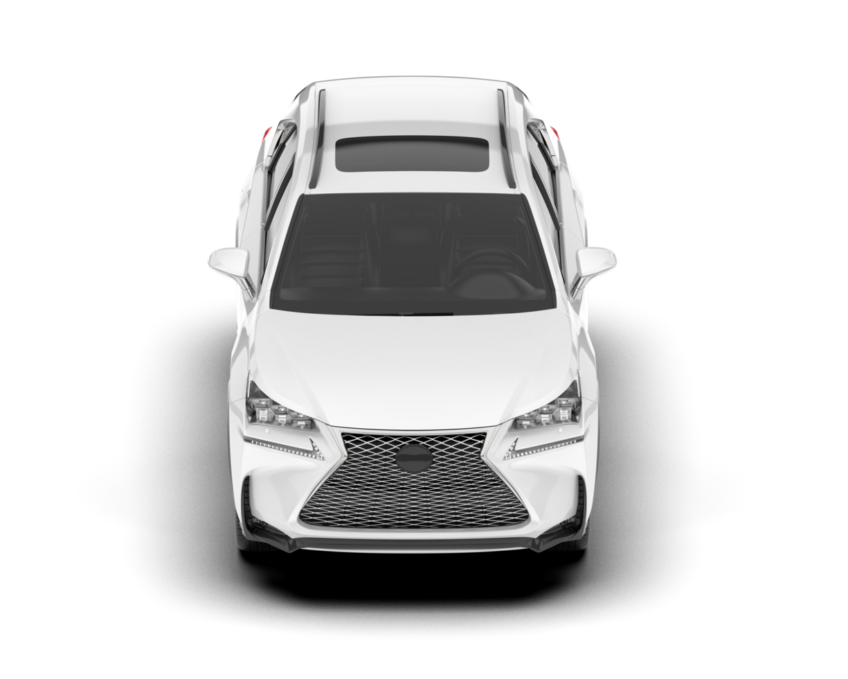 White SUV on transparent background. 3d rendering - illustration png