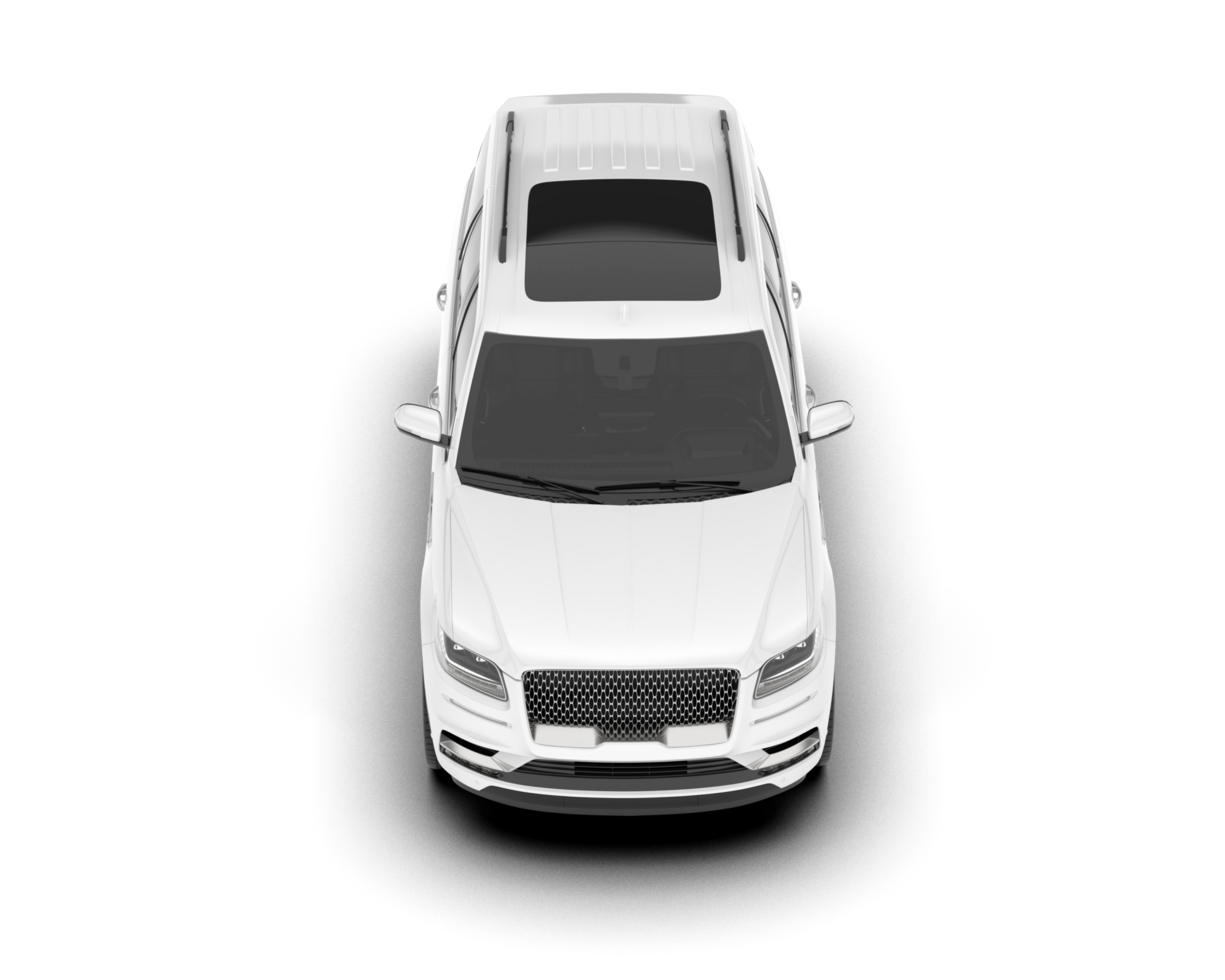 White SUV on transparent background. 3d rendering - illustration png