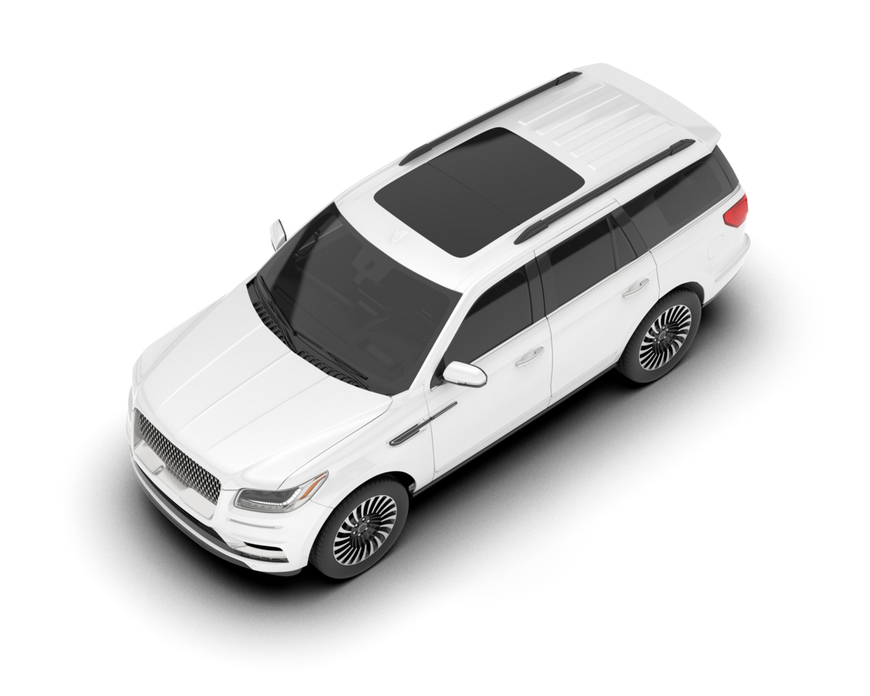 White SUV on transparent background. 3d rendering - illustration png
