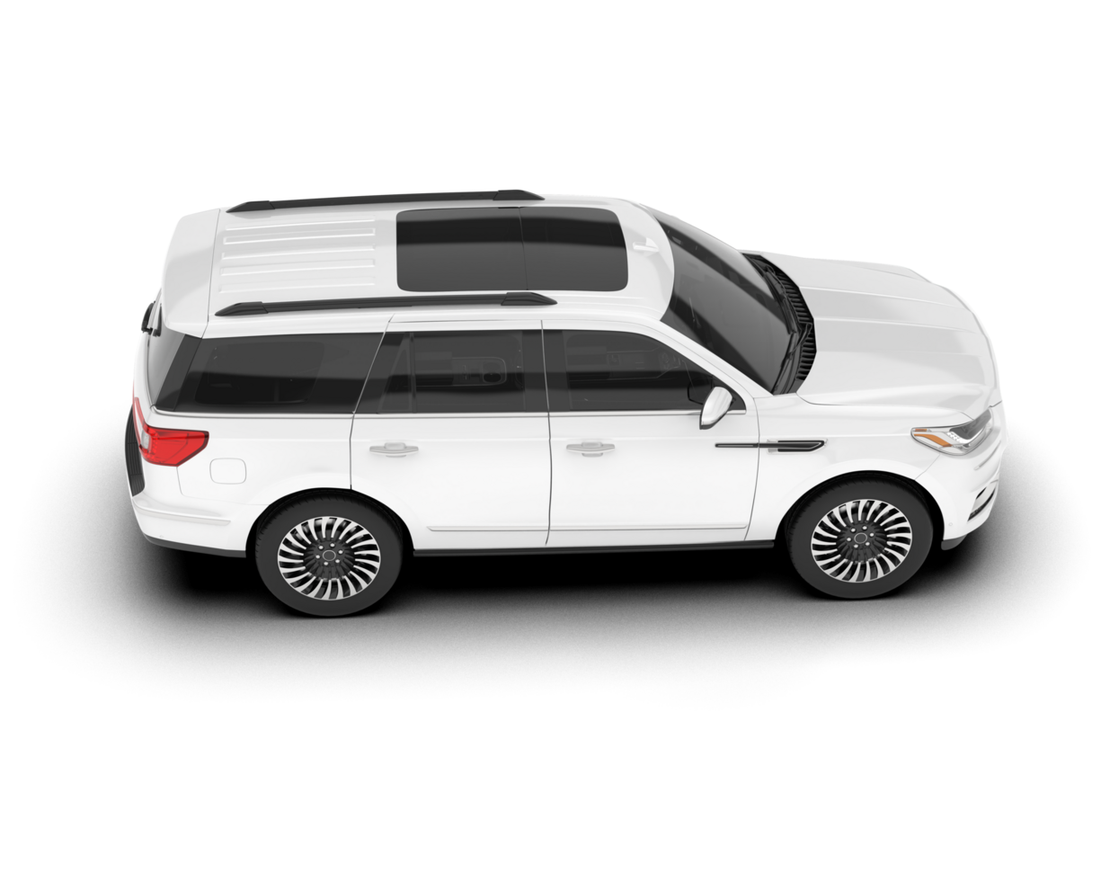 White SUV on transparent background. 3d rendering - illustration png