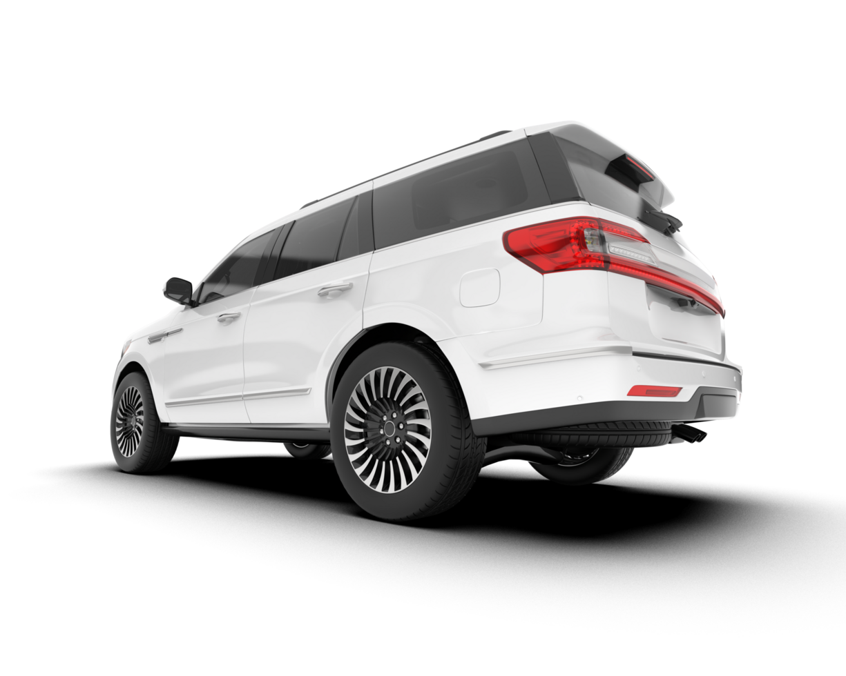 White SUV on transparent background. 3d rendering - illustration png