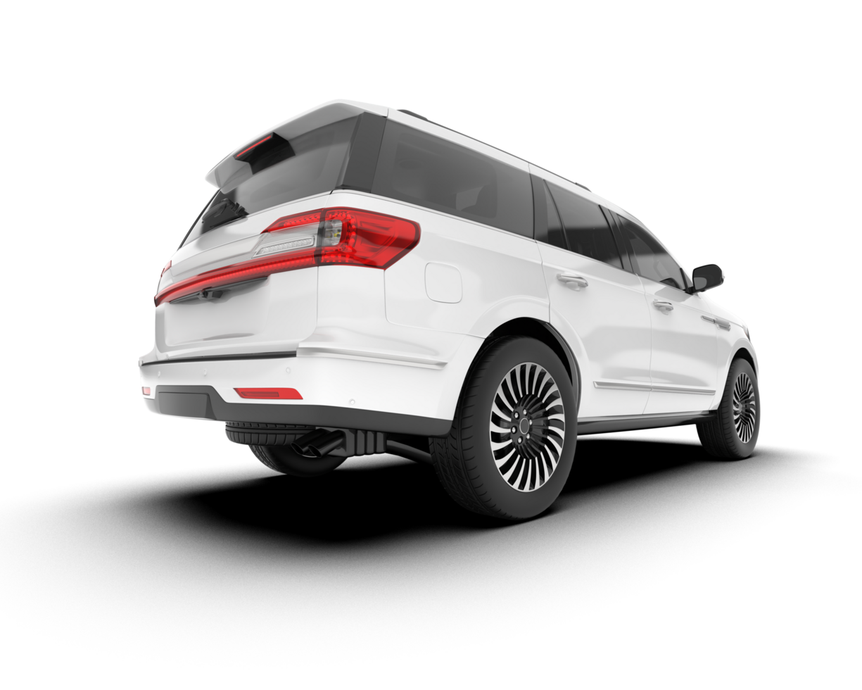 White SUV on transparent background. 3d rendering - illustration png