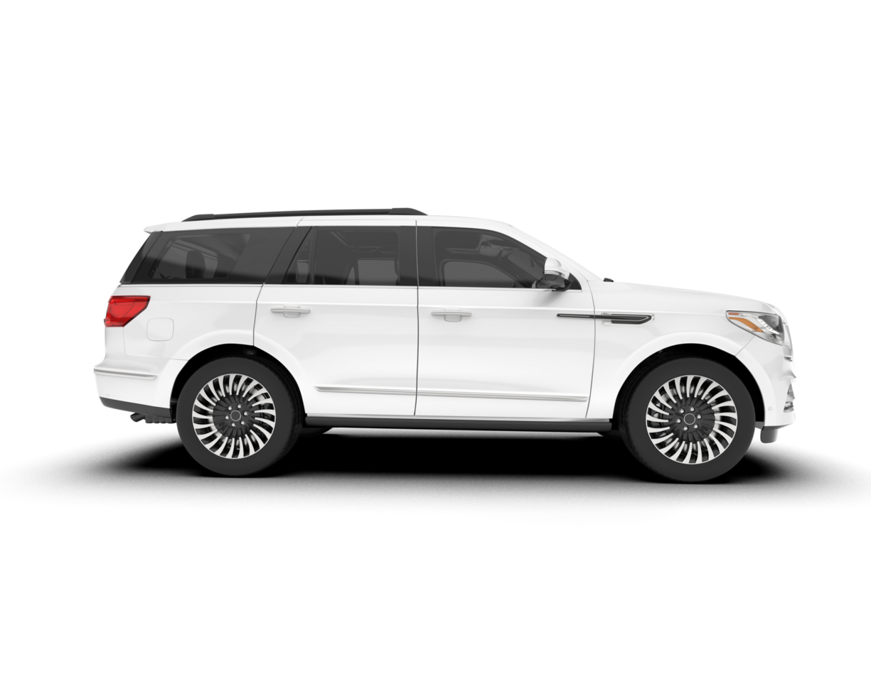 White SUV on transparent background. 3d rendering - illustration png