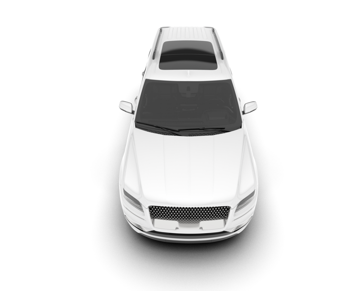 White SUV on transparent background. 3d rendering - illustration png