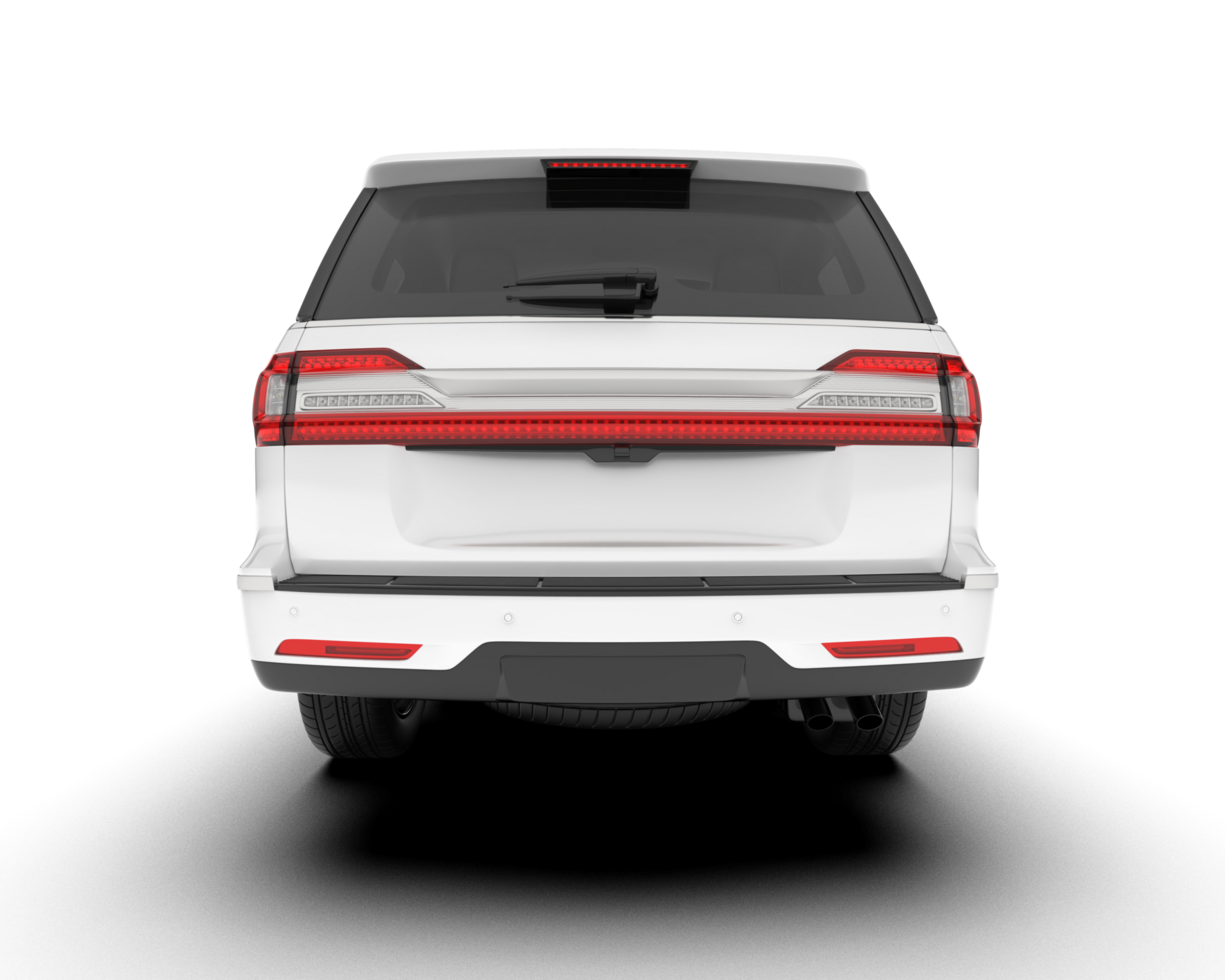 White SUV on transparent background. 3d rendering - illustration png
