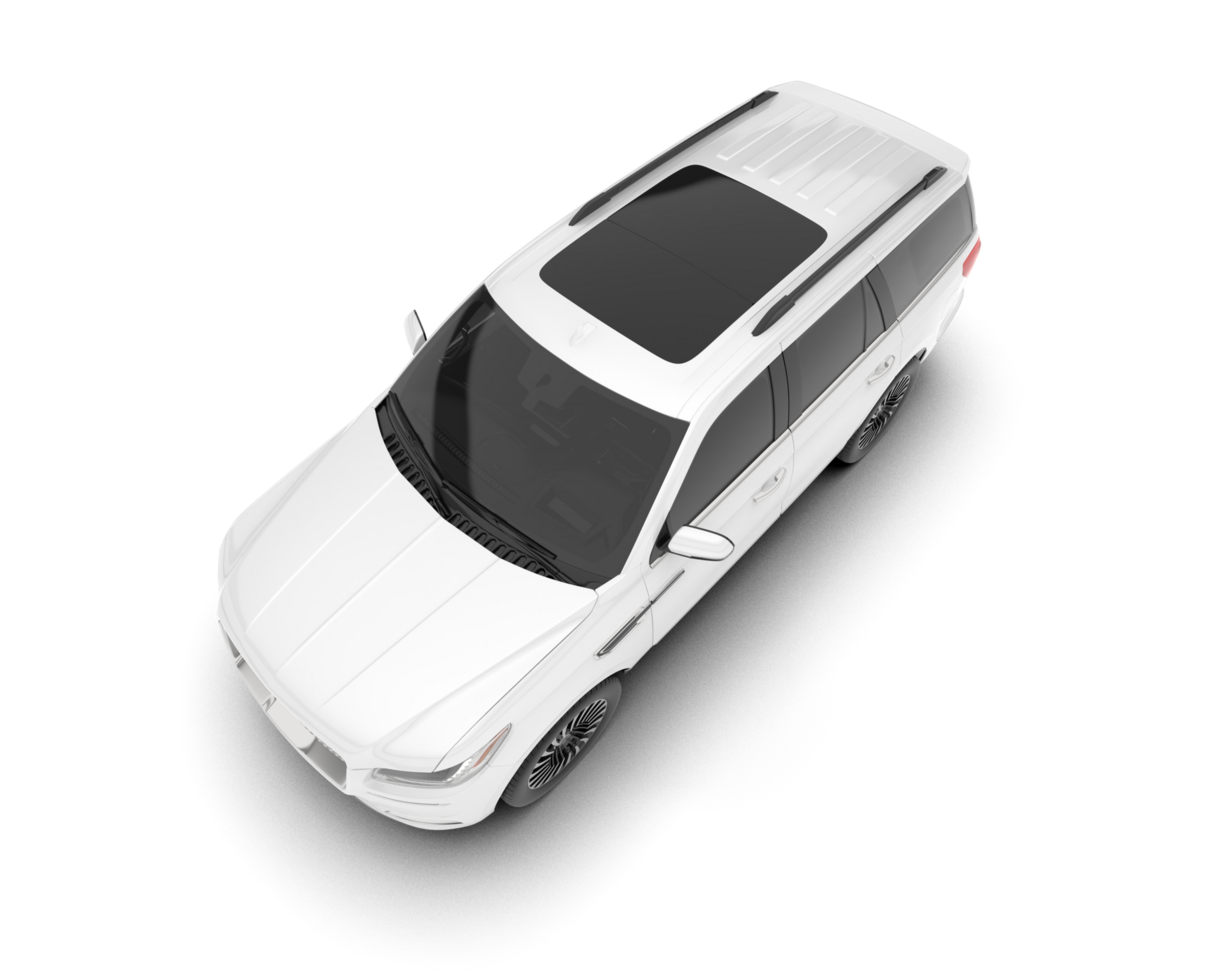 White SUV on transparent background. 3d rendering - illustration png