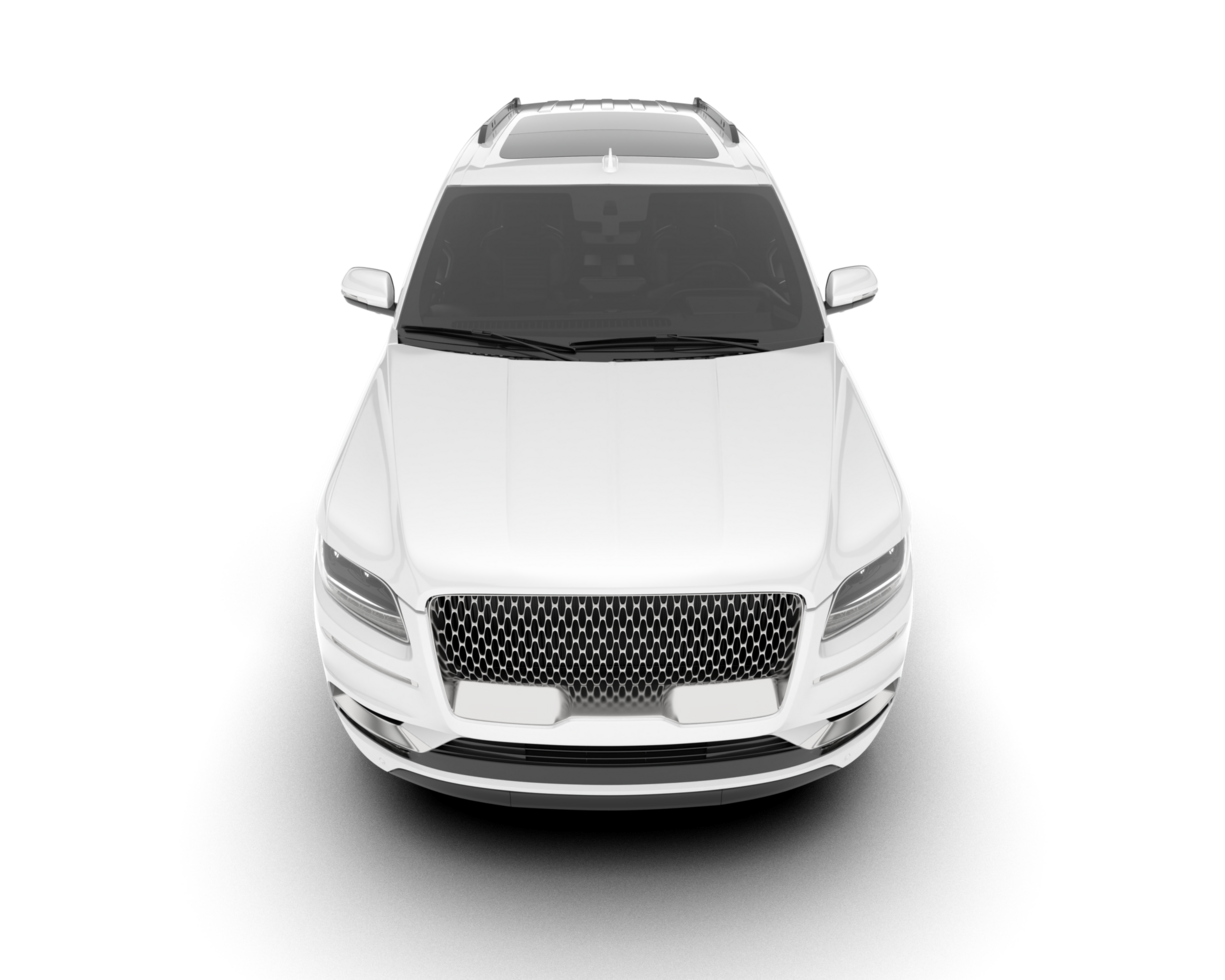 White SUV on transparent background. 3d rendering - illustration png