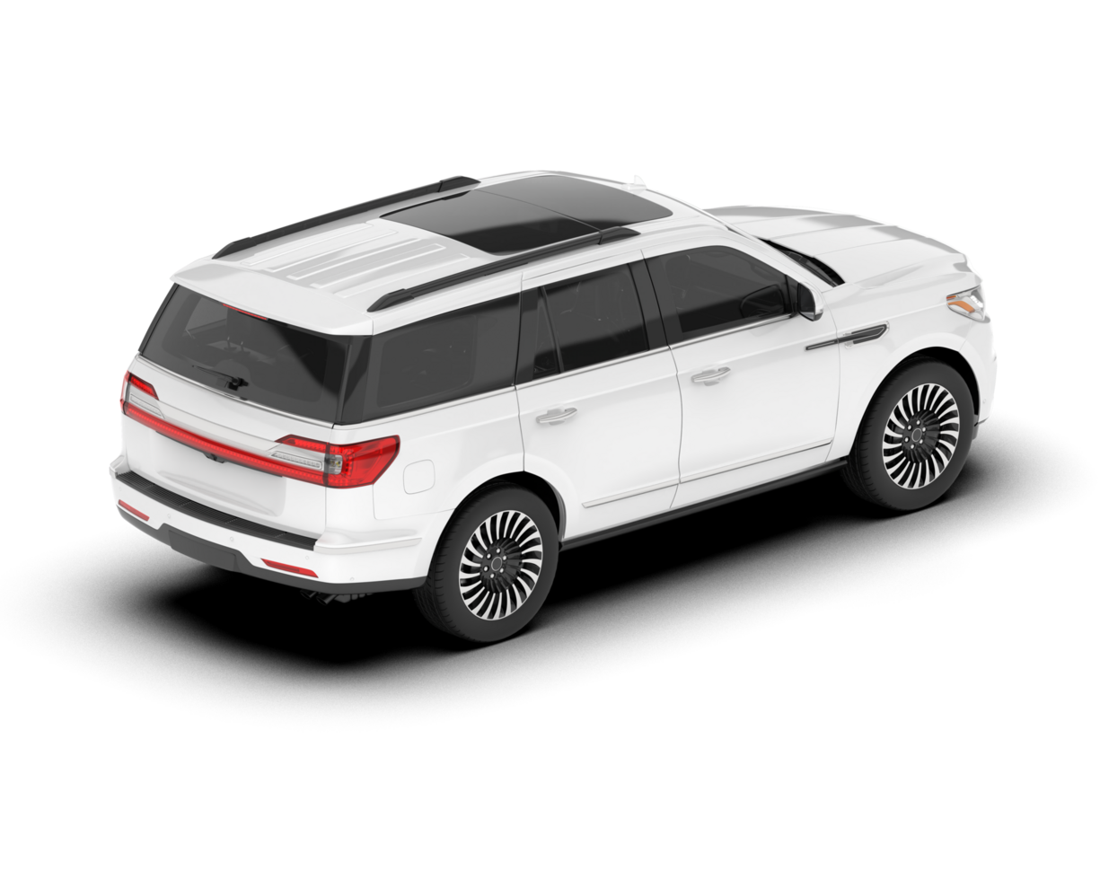 White SUV on transparent background. 3d rendering - illustration png
