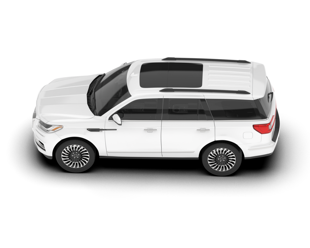 White SUV on transparent background. 3d rendering - illustration png