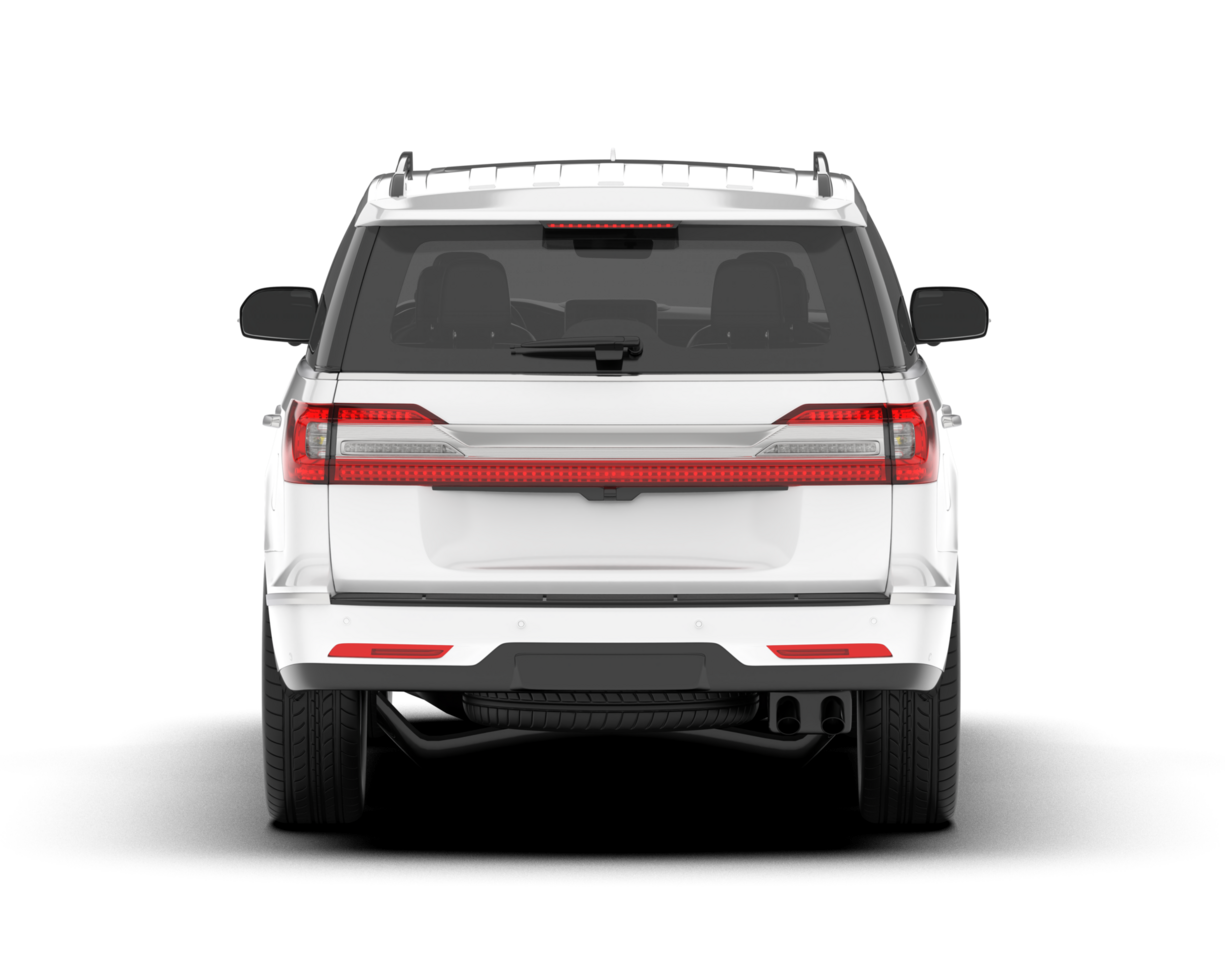 White SUV on transparent background. 3d rendering - illustration png