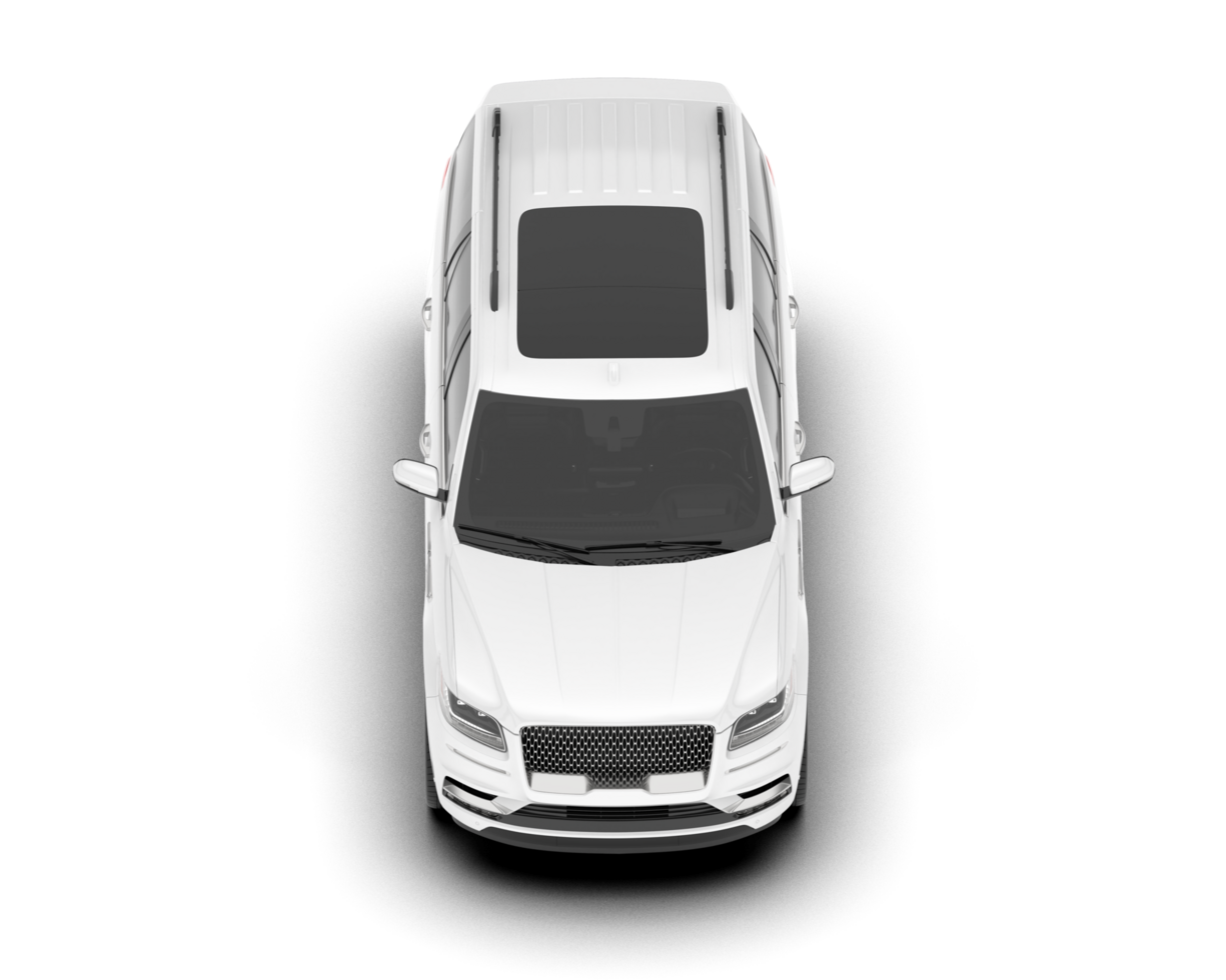 White SUV on transparent background. 3d rendering - illustration png