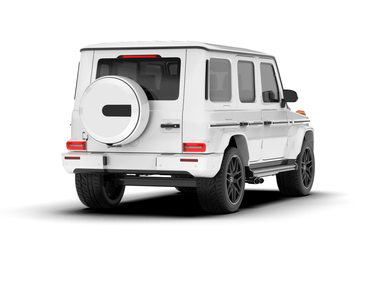 White SUV on transparent background. 3d rendering - illustration png