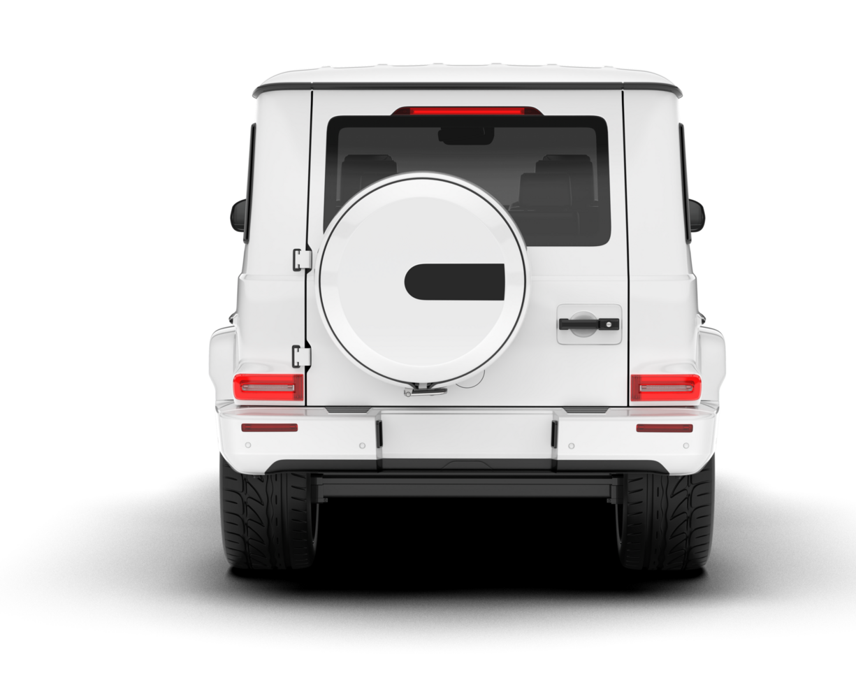 White SUV on transparent background. 3d rendering - illustration png