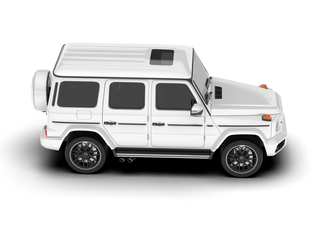 White SUV on transparent background. 3d rendering - illustration png